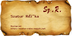 Szatur Réka névjegykártya