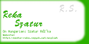 reka szatur business card